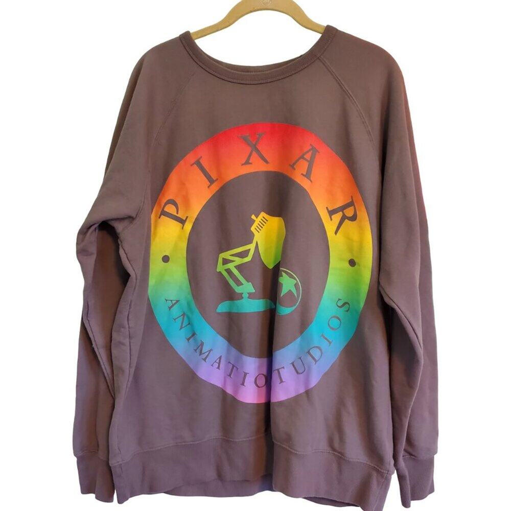 Disney Store Pixar Pride Gray Crew Neck Sweatshirt Unisex Size Large